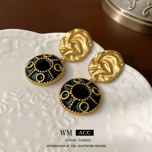 Mid-century Modern Round Geometric Alloy Earrings