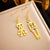 Fashion Asymmetrical Stainless Steel Electroplating Earrings