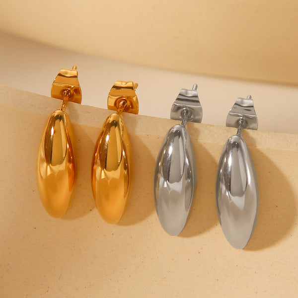 IG Style Droplet Geometric Stainless Steel Electroplating Earrings