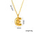 Letter Text Number Titanium Steel 18K Gold Plated Necklaces