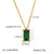 IG Style Quadrilateral Geometric Stainless Steel Zircon Inlay Necklaces