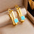 Fashion Square Geometric Titanium Steel Electroplating Earrings