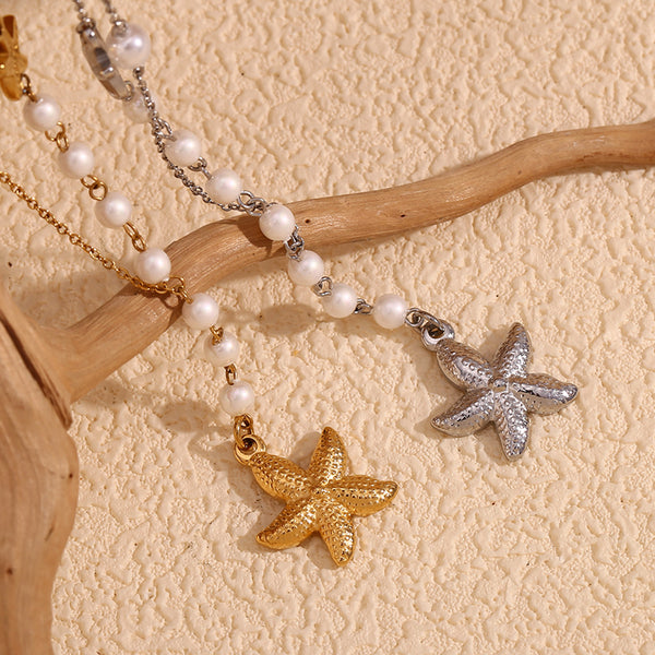 Fashion Starfish Animal Chinese Zodiac Stainless Steel Electroplating Necklaces