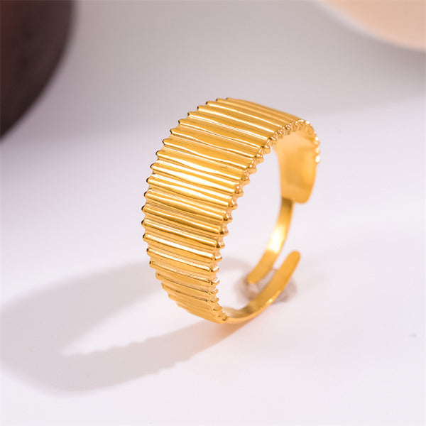 Women Minimalist Circle Geometric Stainless Steel Electroplating Rings