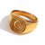 Fashion Niche Round Circle Geometric Stainless Steel 18K Gold Plated Rings