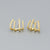 925 Sterling Silver Stripe Geometric Silver Diamond Inlay Stud Earrings