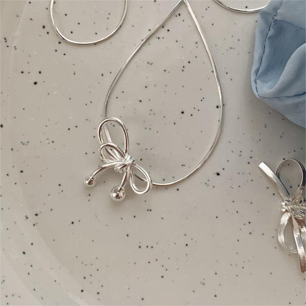 925 Sterling Silver Korean Geometric Doll Silver Necklaces