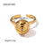 IG Style Circle Stainless Steel 18K Gold Plated Rings