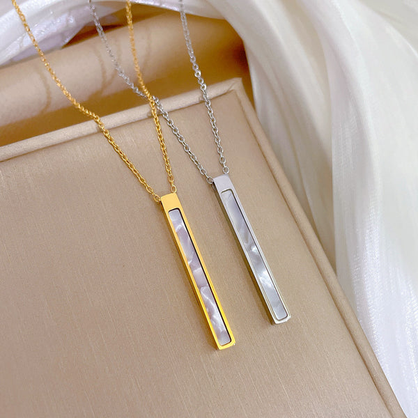 Fashion Chamfered Cube Geometric Titanium Steel Electroplating Necklaces