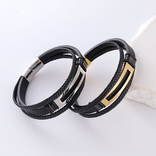 Men Minimalist Circle U-Shape Stainless Steel Electroplating Bracelets