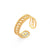 Women Fashion Stripe Geometric Stainless Steel 18K Gold Plated Rings