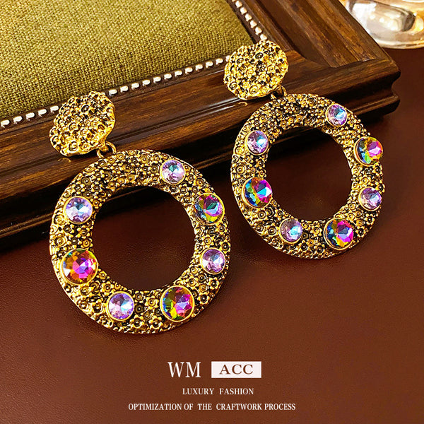 Medieval Circle Geometric Alloy Electroplating Earrings