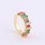 Women Geometric Metal Rainbow Geometric Gold Plating Rings