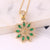 Women Chain Octagram Heart Flower Copper Electroplating Necklaces