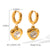 IG Style Heart Geometric Stainless Steel Zircon Inlay Earrings