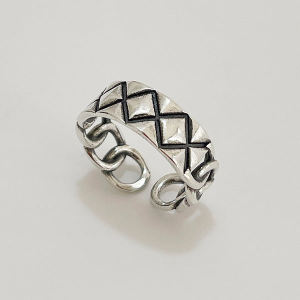 925 Sterling Silver Geometric Silver Electroplating Rings