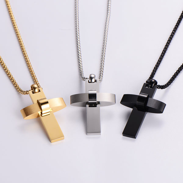 Fashion Cross Stainless Steel Electroplating Pendants