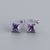 925 Sterling Silver Korean Quadrilateral Geometric Silver Diamond Inlay Stud Earrings