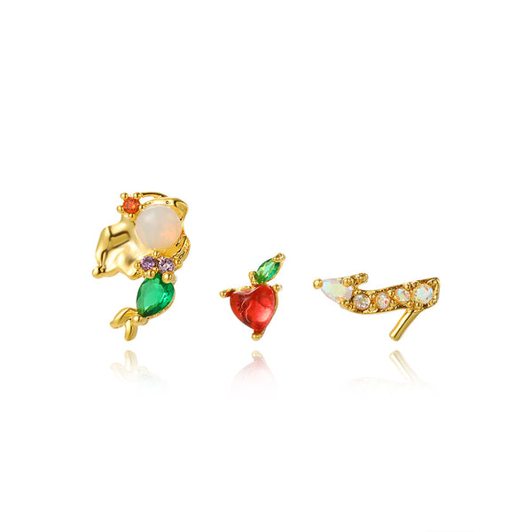 Cartoon Cartoon Zircon Zircon Inlay Earrings