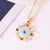 Women Chain Heart Flower Copper Electroplating Necklaces