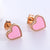 Natural Heart Heart Stainless Steel Electroplating Stud Earrings