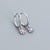 925 Sterling Silver Minimalist Flower Flower Silver Diamond Inlay Earrings