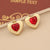 Fashion Heart Stainless Steel Electroplating Stud Earrings