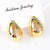 Moderate Luxury Sphere Square Circle Heart Droplet Copper Diamond Inlay Stud Earrings