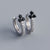 925 Sterling Silver Women Geometric Flower Silver Diamond Inlay Stud Earrings