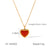 IG Style Heart Geometric Heart Stainless Steel Gemstone Inlay Electroplating Necklaces