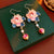 Luxurious Quadrilateral Geometric Flower Artificial Pearl Diamond Inlay Earrings