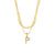 Fashion Letter Number Text Stainless Steel 18K Gold Plated Necklaces