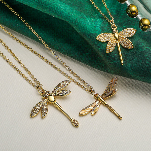 Dragonfly Geometric Copper Pendants