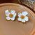 Luxurious Flower Flower Alloy Oil Dripping Earrings