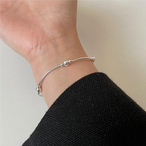 925 Sterling Silver Korean Geometric Silver Handmade Bangles