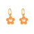 Fashion Circle Geometric Flower Stainless Steel 18K Gold Plated Earrings