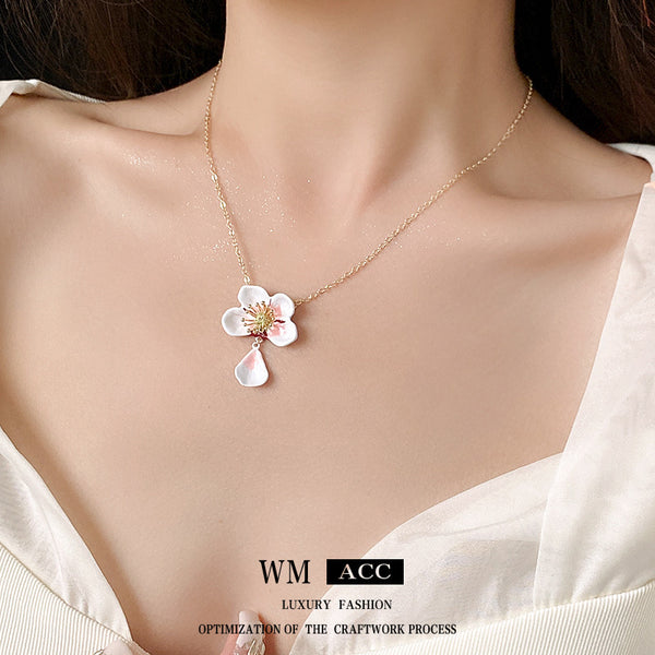 Moderate Luxury Flower Flower Alloy Oil Dripping Necklaces