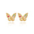 Luxurious Butterfly Chinese Zodiac Animal Copper Diamond Inlay Earrings