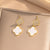 Moderate Luxury Flower Copper Diamond Inlay Stud Earrings