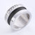 Fashion Stripe Circle Round Stainless Steel Electroplating Rings