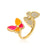 Women Butterfly Geometric Copper Inlay Rings