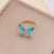 Kids Fashion Butterfly Chinese Zodiac Animal Metal Electroplating Rings