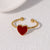 Cute Heart Heart Stainless Steel Electroplating Rings