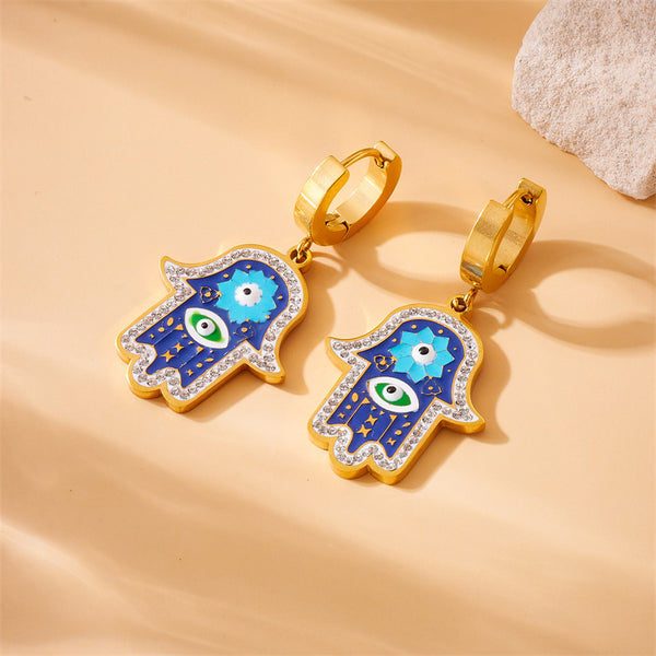 Fashion Stainless Steel Electroplating Earrings