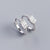 925 Sterling Silver Women Korean Geometric Geometric Silver Diamond Inlay Stud Earrings