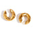 Women Fashion Circle Geometric Stainless Steel 18K Gold Plated Clip On Earrings