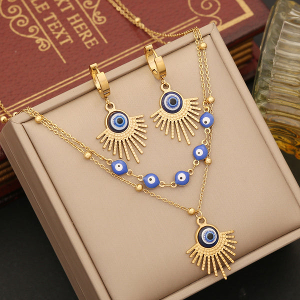 Expressive Eye Stainless Steel Electroplating Necklaces