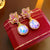 Medieval Flower Geometric Alloy Electroplating Earrings