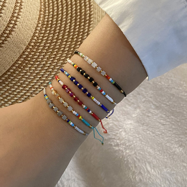 Women Bead Knitting Bracelets