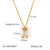 IG Style Quadrilateral Geometric Stainless Steel Zircon Inlay Necklaces